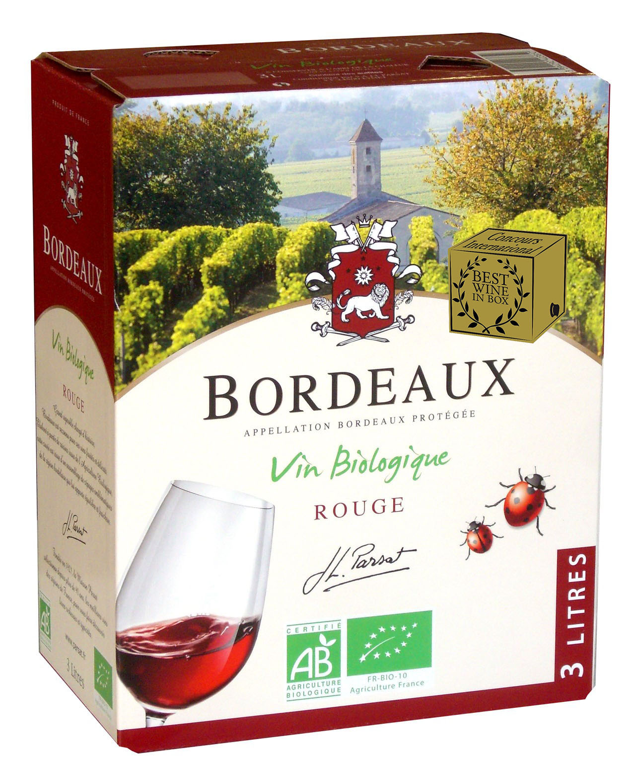 Miniature JL Parsat  - Organic Red AOP Bordeaux